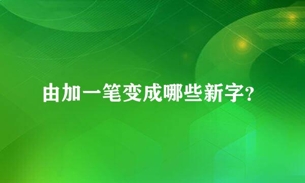 由加一笔变成哪些新字？