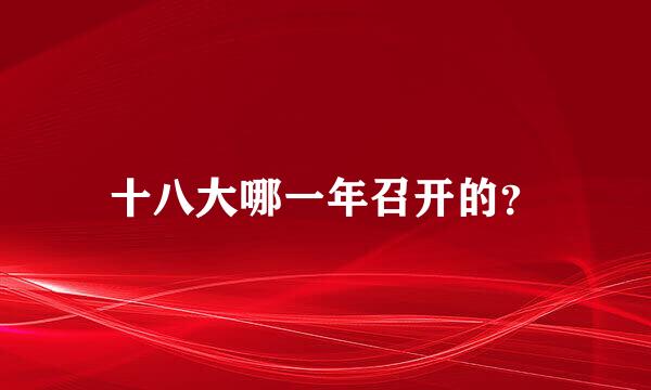 十八大哪一年召开的？