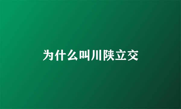 为什么叫川陕立交