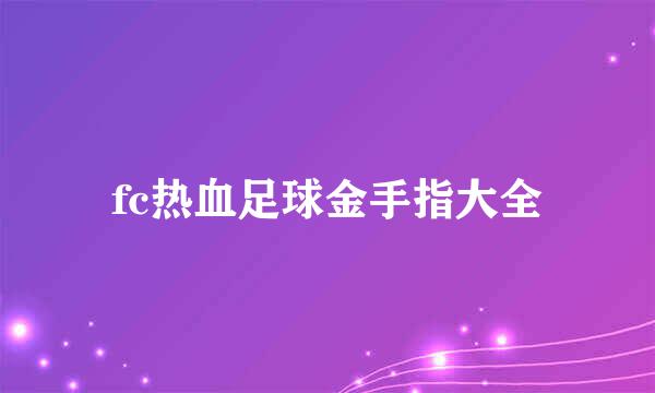 fc热血足球金手指大全