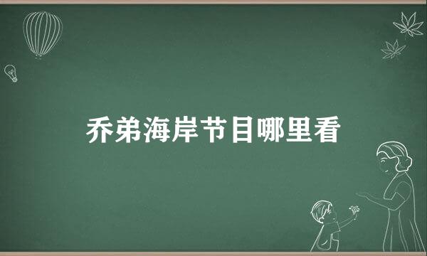 乔弟海岸节目哪里看