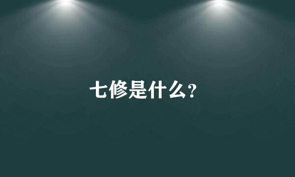 七修是什么？