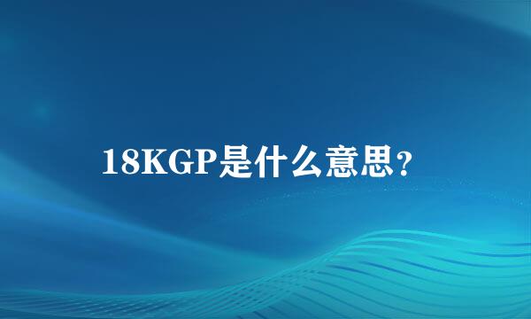 18KGP是什么意思？