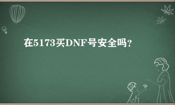 在5173买DNF号安全吗？