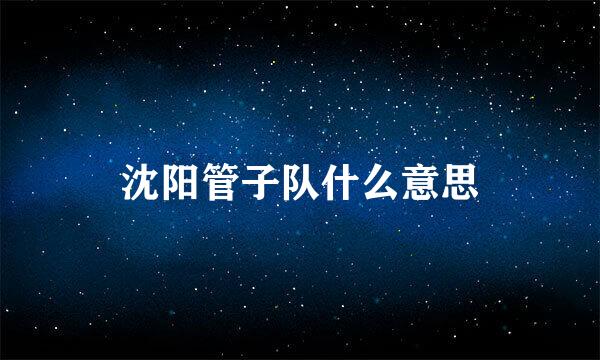 沈阳管子队什么意思