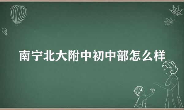 南宁北大附中初中部怎么样