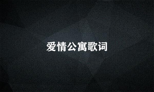 爱情公寓歌词