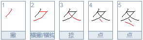 冬天的冬的笔顺