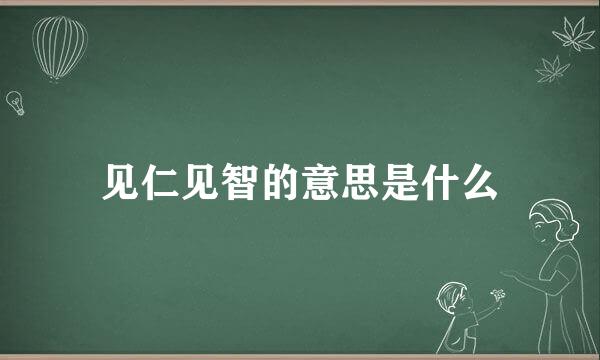 见仁见智的意思是什么