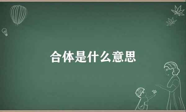 合体是什么意思