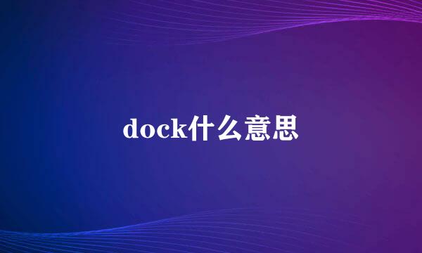 dock什么意思