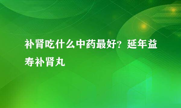 补肾吃什么中药最好？延年益寿补肾丸