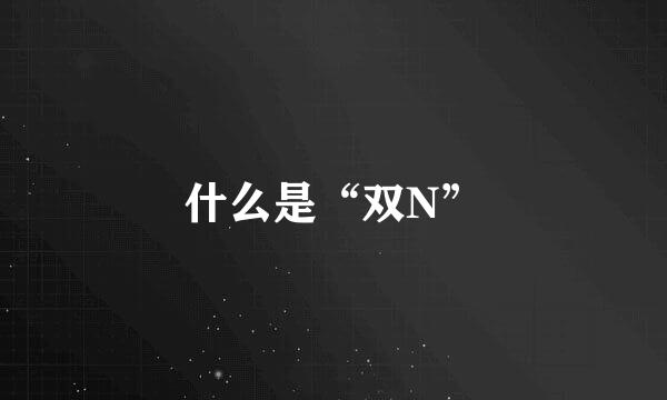 什么是“双N”