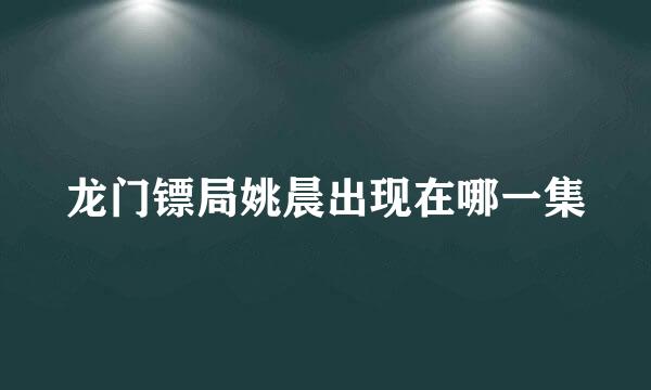 龙门镖局姚晨出现在哪一集