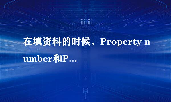 在填资料的时候，Property number和Property name什么意思