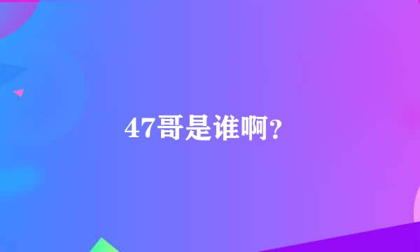 47哥是谁啊？