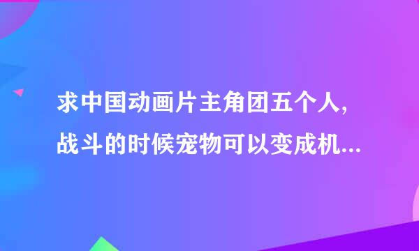 求中国动画片主角团五个人,战斗的时候宠物可以变成机甲人主角驾驶,可以合体打