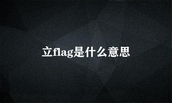 立flag是什么意思