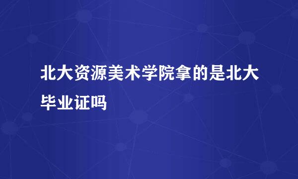 北大资源美术学院拿的是北大毕业证吗