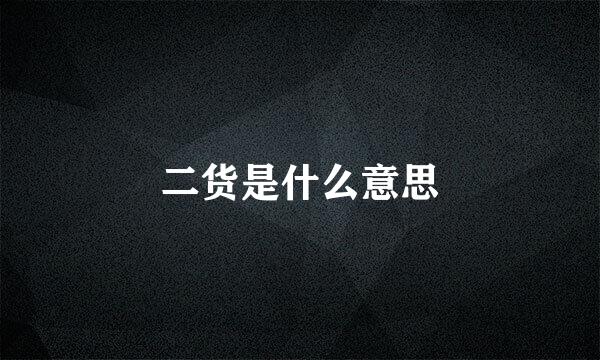 二货是什么意思