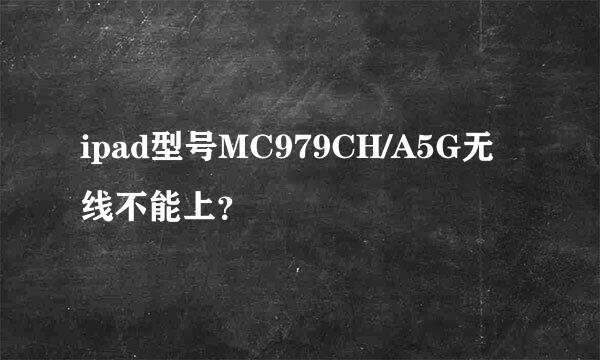 ipad型号MC979CH/A5G无线不能上？