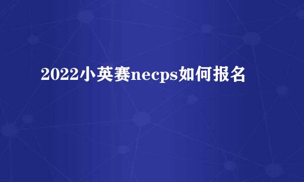 2022小英赛necps如何报名