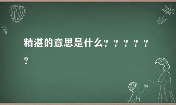 精湛的意思是什么？？？？？？