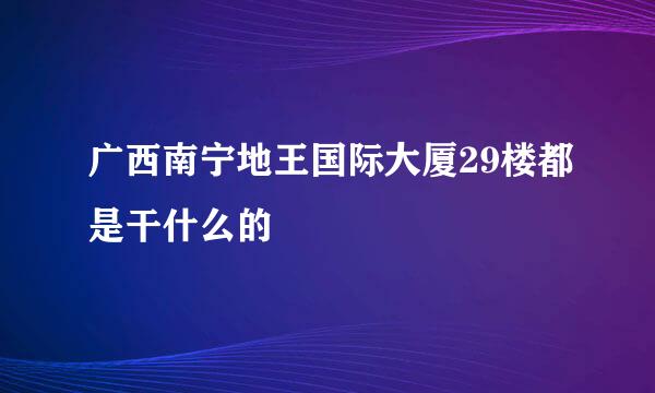 广西南宁地王国际大厦29楼都是干什么的