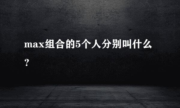 max组合的5个人分别叫什么？