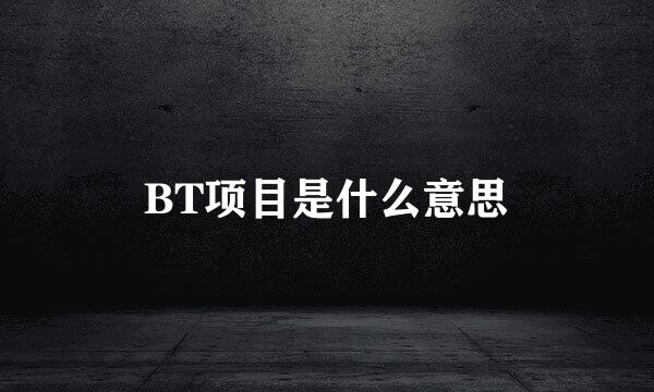 BT项目是什么意思