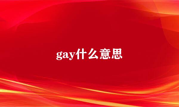 gay什么意思