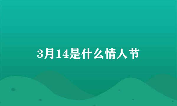 3月14是什么情人节