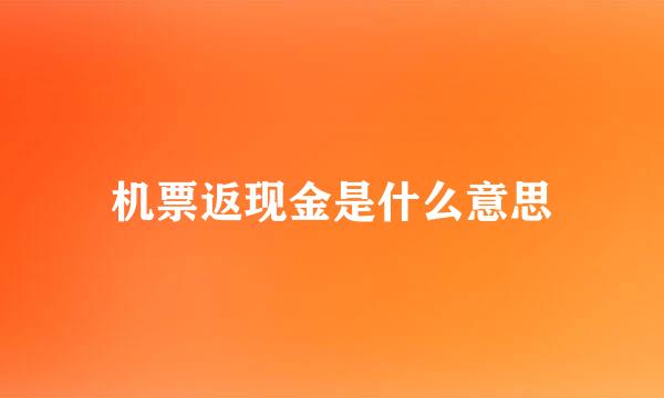 机票返现金是什么意思