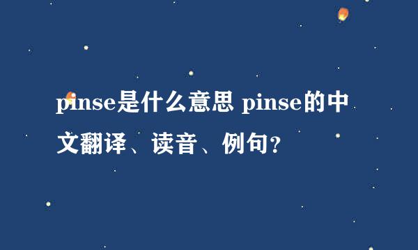 pinse是什么意思 pinse的中文翻译、读音、例句？