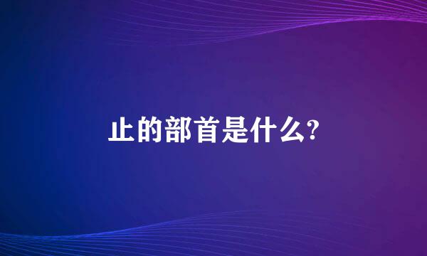 止的部首是什么?