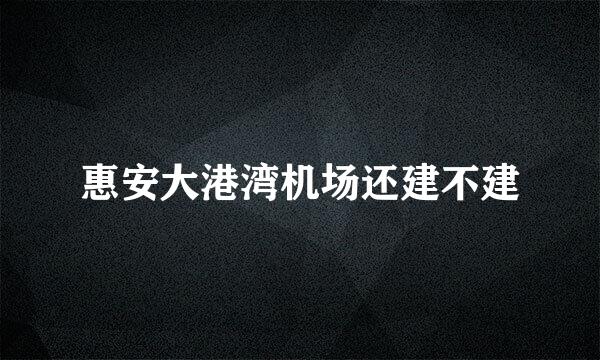 惠安大港湾机场还建不建