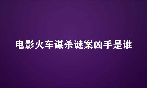 电影火车谋杀谜案凶手是谁