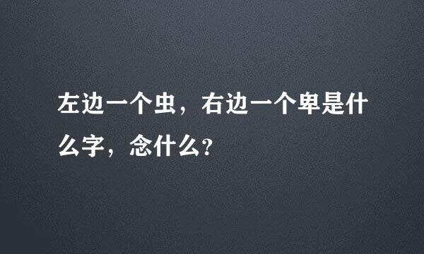 左边一个虫，右边一个卑是什么字，念什么？