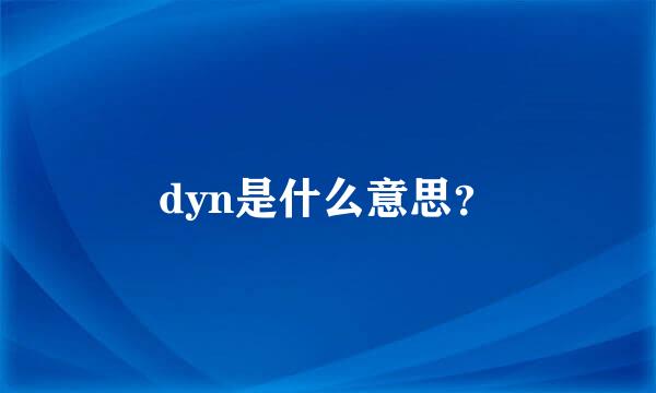 dyn是什么意思？