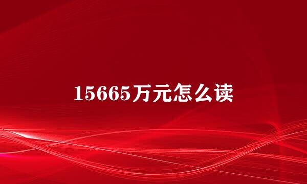 15665万元怎么读