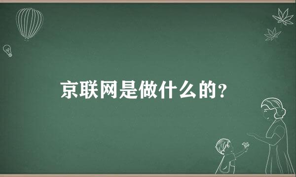 京联网是做什么的？