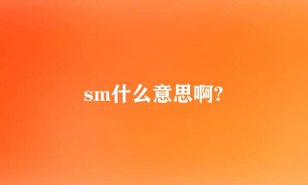 sm什么意思啊?