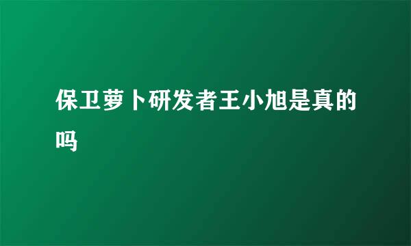 保卫萝卜研发者王小旭是真的吗