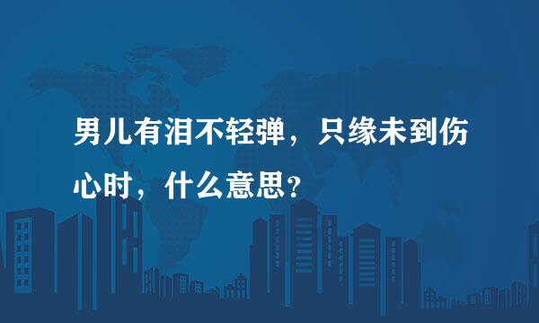 男儿有泪不轻弹，只缘未到伤心时，什么意思？