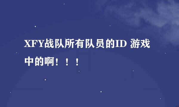 XFY战队所有队员的ID 游戏中的啊！！！