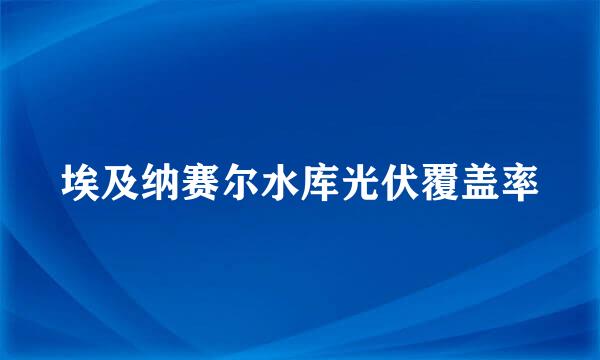 埃及纳赛尔水库光伏覆盖率