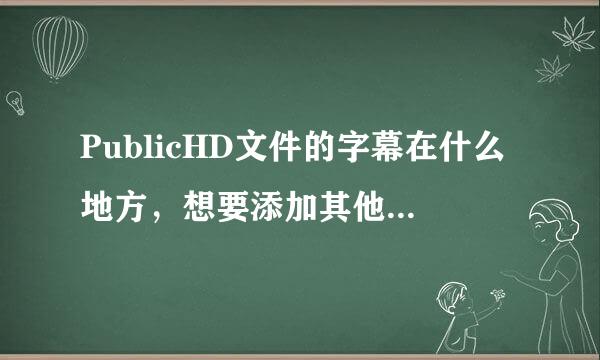 PublicHD文件的字幕在什么地方，想要添加其他字幕在这个文件夹内，该如何添加