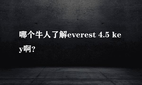 哪个牛人了解everest 4.5 key啊？