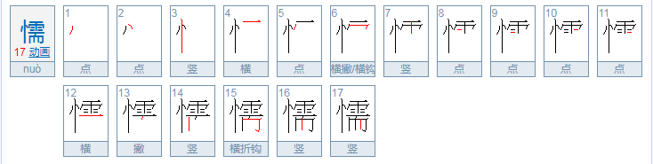 懦，怎么读