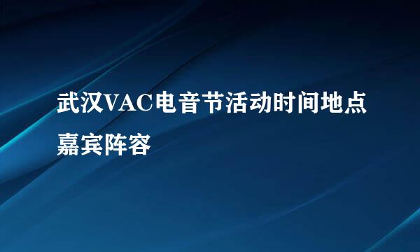 武汉VAC电音节活动时间地点嘉宾阵容